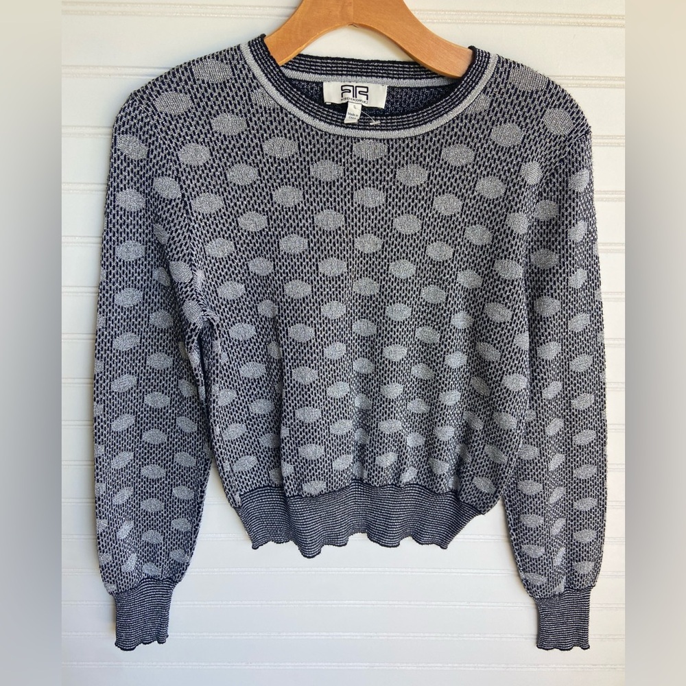 Robert Rodriguez Polka Dot Knit Fitted Sweater
